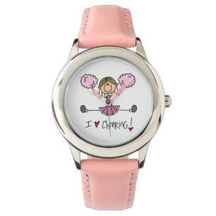 Chiffre rose montre de bâton de Cheeleader