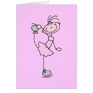 Chiffre rose patineur de bâton de fille de glace
