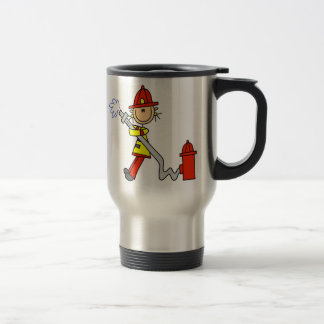 Chiffre sapeur-pompier de bâton avec la tasse de