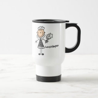 Chiffre tasse de bâton de femme de charge