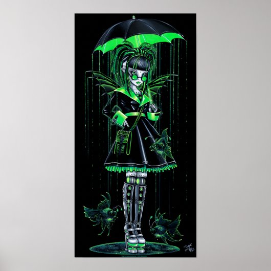 Chiffre Vert Cybergoth Android Poster de la fée (Devant)