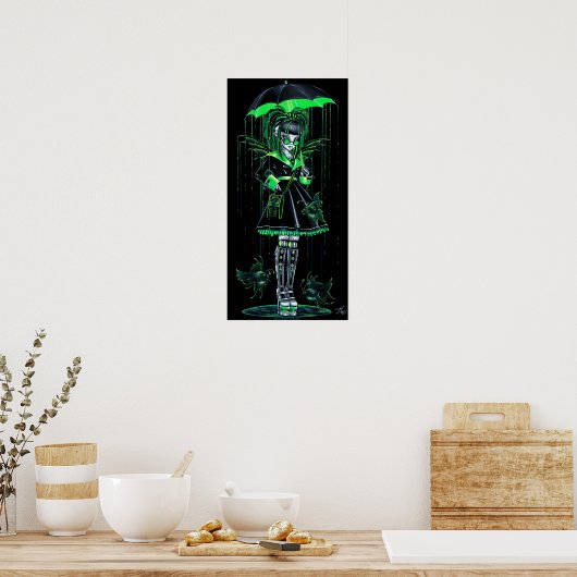 Chiffre Vert Cybergoth Android Poster de la fée (Cuisine)