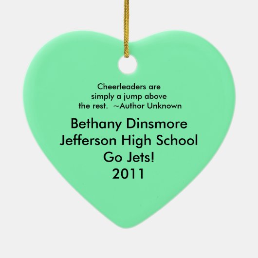 Chiffre vert ornement de bâton de pom-pom girl (Dos)