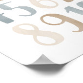 Chiffres à l'aquarelle bleue Décoration de chambre (Coin)