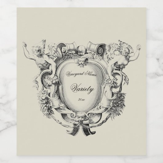 Chiffres antiques Cartouche Modèle Étiquette (Étiquettes simples)