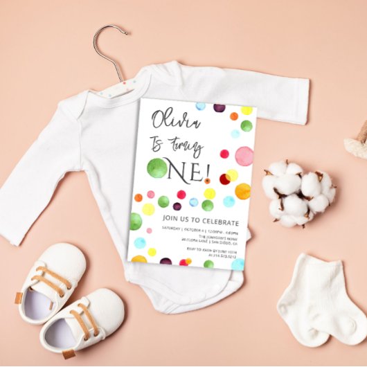 Chiffres arc-en-ciel Invitation d'anniversaire