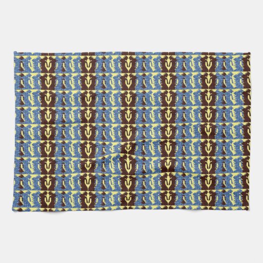 Chiffres Brown et bleus Serviette de cuisine (Horizontal)