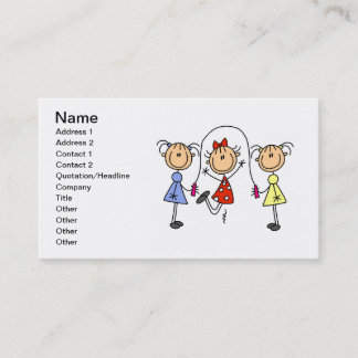 Chiffres cartes de visite de bâton de corde à