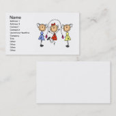 Chiffres cartes de visite de bâton de corde à (Devant / Derrière)