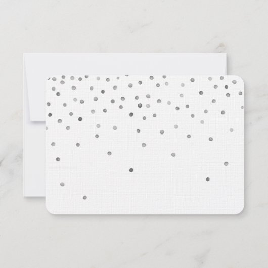 Chiffres Confetti Argent Mariage RSVP (Dos)