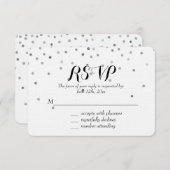 Chiffres Confetti Argent Mariage RSVP (Devant / Derrière)