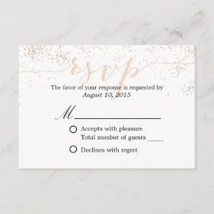 Chiffres Confetti Classé Mariage Script RSVP