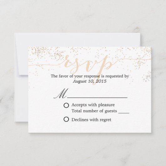 Chiffres Confetti Classé Mariage Script RSVP (Devant)