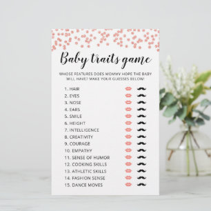 Chiffres de bébé jeu Baby shower partie Carte de j