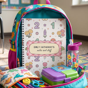 Chiffres de mathématiques mignons motif de cahier