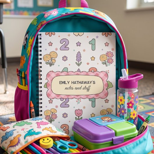 Chiffres de mathématiques mignons motif de cahier