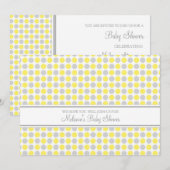 Chiffres gris jaunes Invitations Personnalisées De (Devant / Derrière)