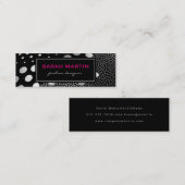 Chiffres métalliques chic Motif Étiquette noir (Devant / Derrière)