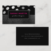 Chiffres métalliques chic Motif Étiquette noir (Devant / Derrière)