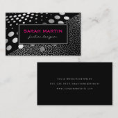 Chiffres métalliques chic Motif Étiquette noir (Devant / Derrière)