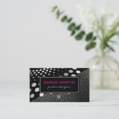 Chiffres métalliques chic Motif Étiquette noir (Debout devant)