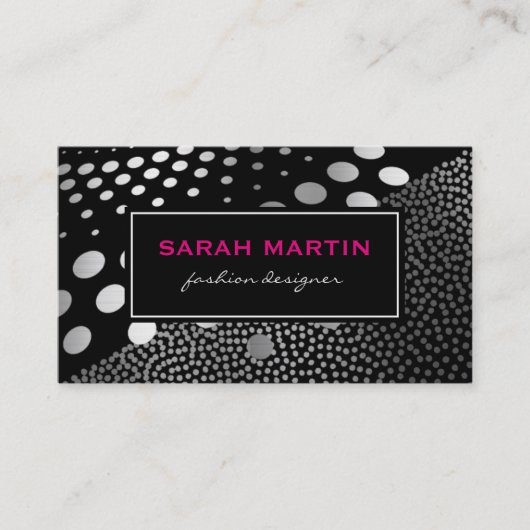 Chiffres métalliques chic Motif Étiquette noir (Devant)