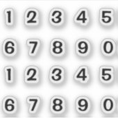 Chiffres noirs Autocollants (Devant)