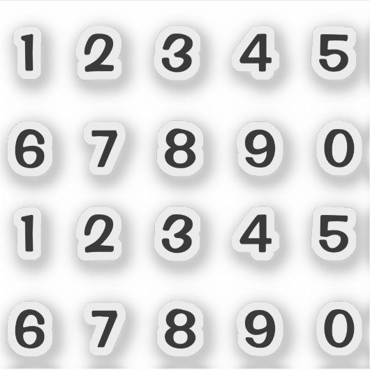 Chiffres noirs Autocollants (Devant)