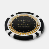 Chiffres noirs et or mariage jetons de poker (Simple)
