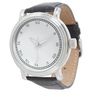 Chiffres romains pour hommes Vintage noir Montre e