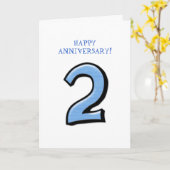 Chiffres Silly 2 carte bleue Anniversaire (Fleur jaune)
