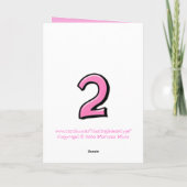 Chiffres Silly 2 rose Anniversaire Carte (Dos)