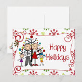 Chiffres Stick Carte postale Famille Joyeux Vacanc (Devant / Derrière)