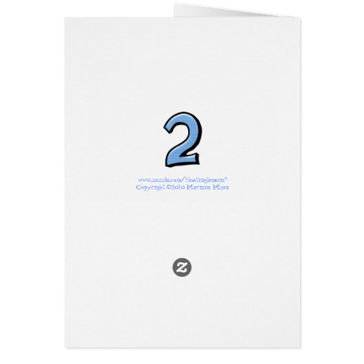 Chiffres stupides 2 bleus "Vous êtes mon numéro un (Dos)