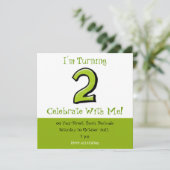 Chiffres stupides 2 Invitation d'anniversaire vert (Debout devant)