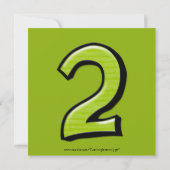 Chiffres stupides 2 Invitation d'anniversaire vert (Dos)