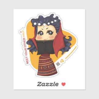 chignon fille Sticker