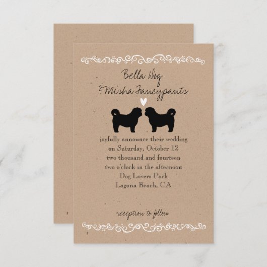 Chih Tzu Chien Silhouettes Faire-part de mariage (Devant / Derrière)