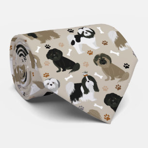 Chih Tzu Chiens Paws et Cravate des os