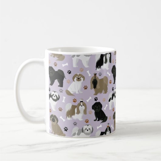 Chih Tzu Chiens Paws et os Café Mug (Gauche)