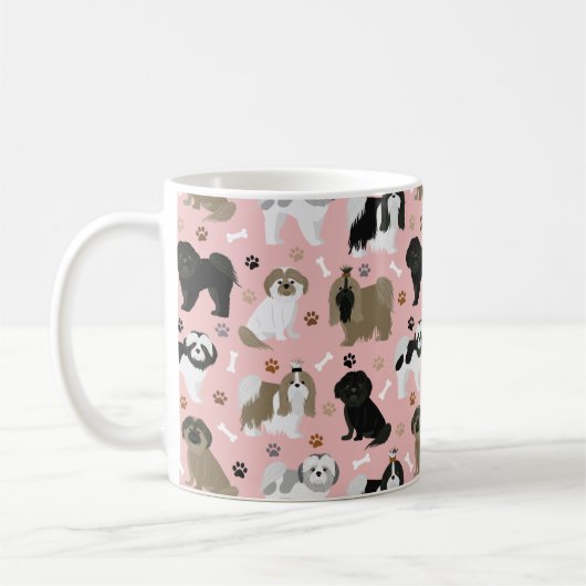 Chih Tzu Chiens Paws et os Café Mug (Gauche)