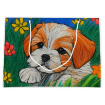 Chihtzu chiot crayon art sac cadeau à toute occasi