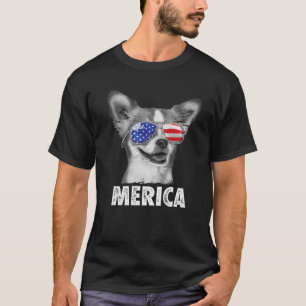 Chihuahua 4e juli Merica Mannen American fl T-shirt