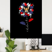 Chihuahua 4e juli zonnebloempitriottisch poster (Thuiskantoor)