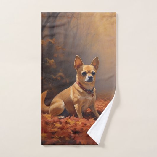 Chihuahua à l'automne Leaves automne Inspire (Serviette à main)