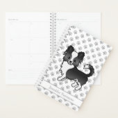 Chihuahua à long manteau noir et blanc & Texte (Devant avec enveloppe)