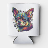 Chihuahua Abstract schilderij Kleur Leuke Hond Blikjeskoeler (Voorkant)