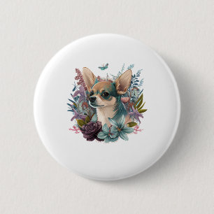 Chihuahua Abstract schilderij Kleur Leuke Hond Ronde Button 5,7 Cm