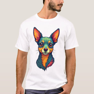 Chihuahua Abstracte Schildering Kleur Cute Hond (4 T-shirt