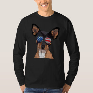 Chihuahua American USA Vlag op 4 juli vierde hond T-shirt